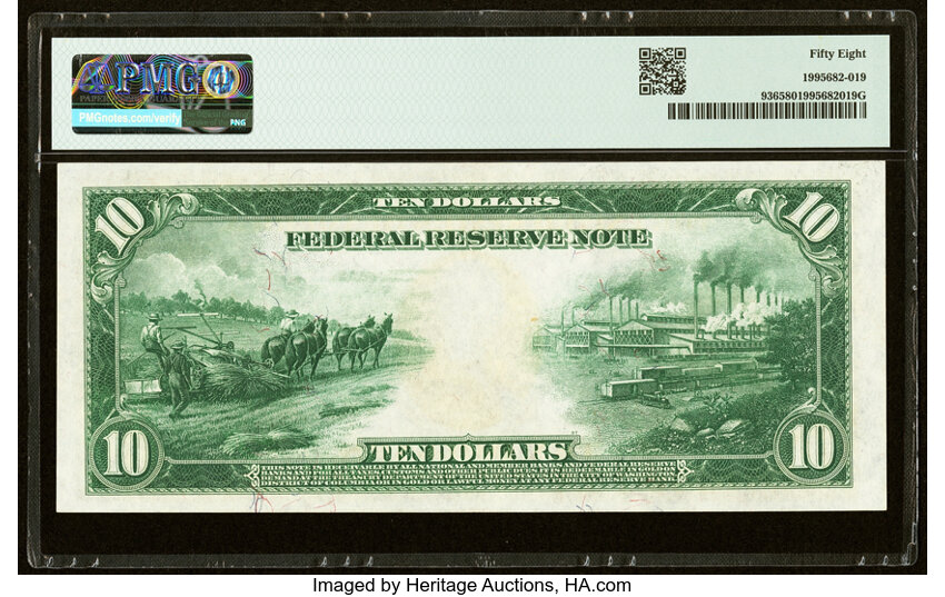 1914 $10  Blue Seal, Minneapolis (Fr. 936) thumbnail 3