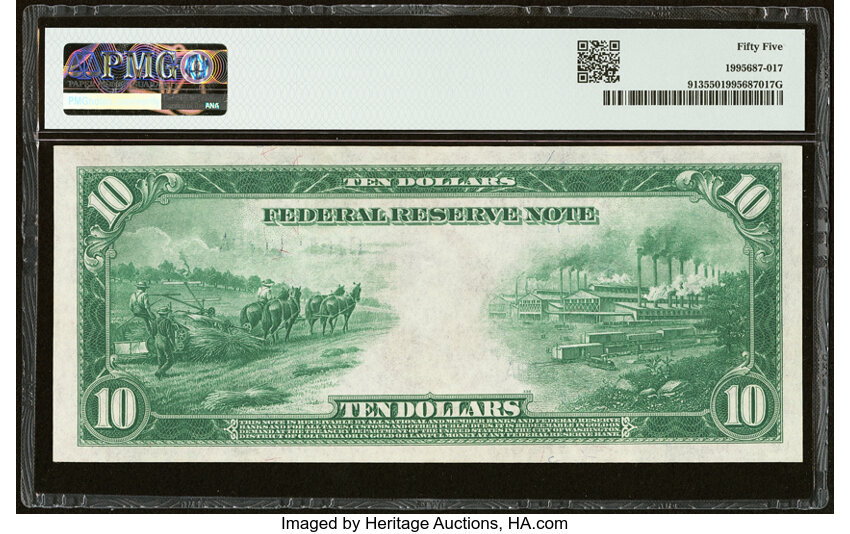 1914 $10  Blue Seal, Philadelphia (Fr. 913) thumbnail 4