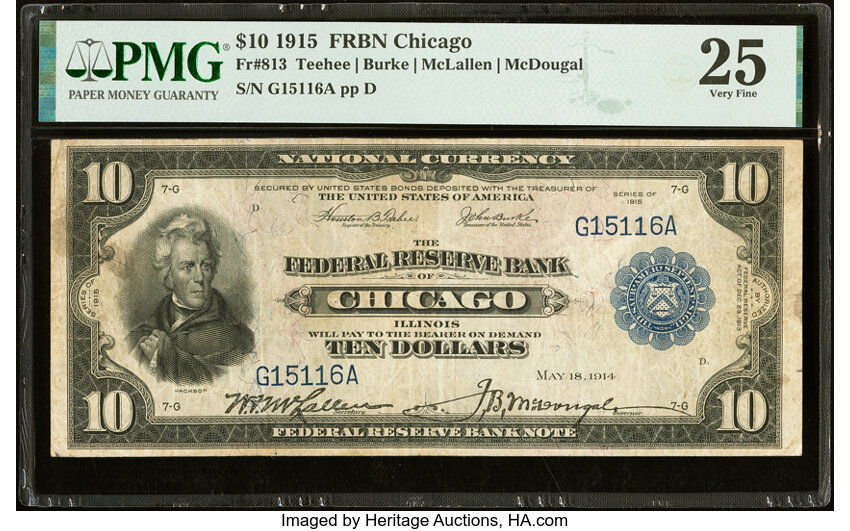 1915 $10  Chicago (Fr. 813) thumbnail 2