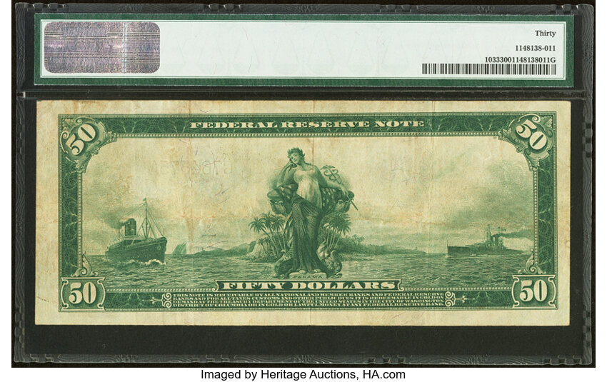 1914 $50  Blue Seal, Philadelphia (Fr. 1033) thumbnail 5
