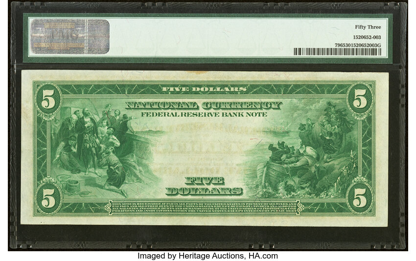 1918 $5  St. Louis (Fr. 796) thumbnail 5
