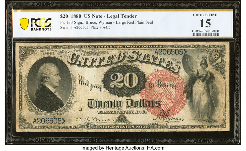 1880 $20  (Fr. 133) thumbnail 2