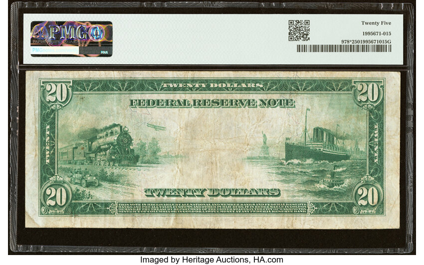 1914 $20  Blue Seal, Cleveland, Star Replacement (Fr. 978*) thumbnail 5
