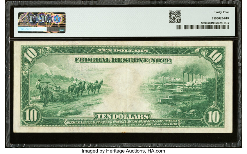 1914 $10  Blue Seal, St. Louis (Fr. 933) thumbnail 5