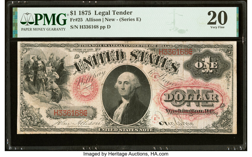 1875 $1  (Fr. 25) thumbnail 2