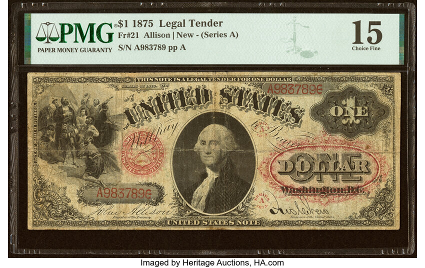 1875 $1  (Fr. 21) thumbnail 2
