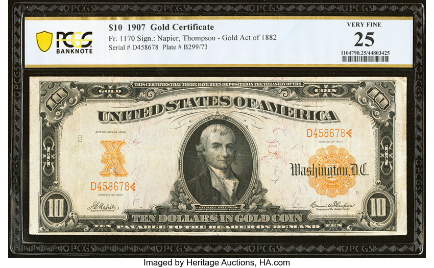 1907 $10  (Fr. 1170) thumbnail 2