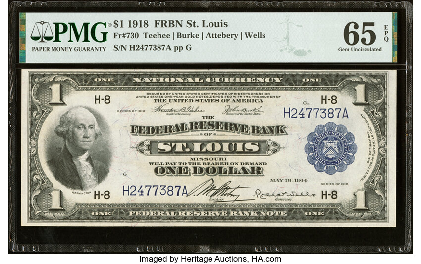 1918 $1  St. Louis (Fr. 730) thumbnail 2