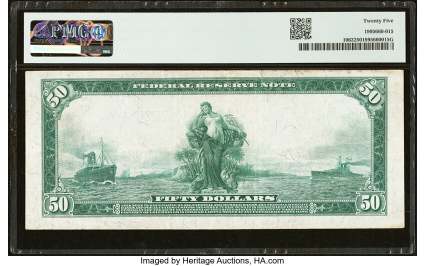 1914 $50  Blue Seal, Kansas City (Fr. 1063) thumbnail 3