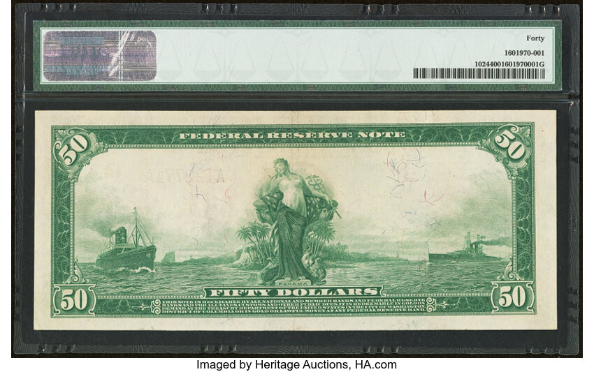 1914 $50  Blue Seal, Boston (Fr. 1024) thumbnail 4