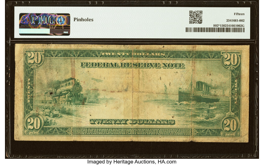 1914 $20  Blue Seal, St. Louis, Star Replacement (Fr. 992*) thumbnail 4
