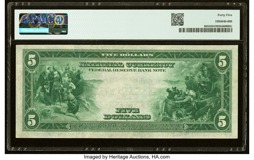 1918 $5  Kansas City (Fr. 803) thumbnail 5