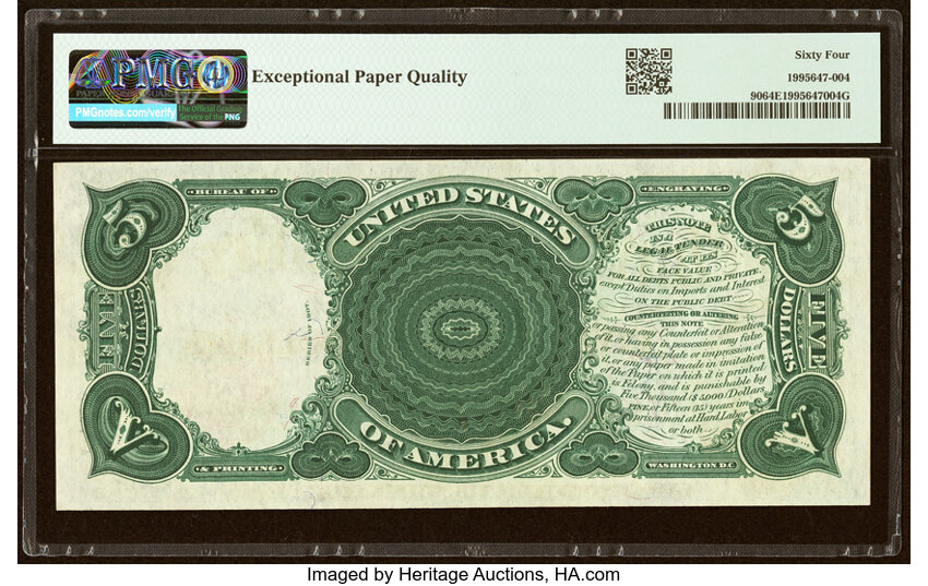 1907 $5  Mule (Fr. 90m) thumbnail 7