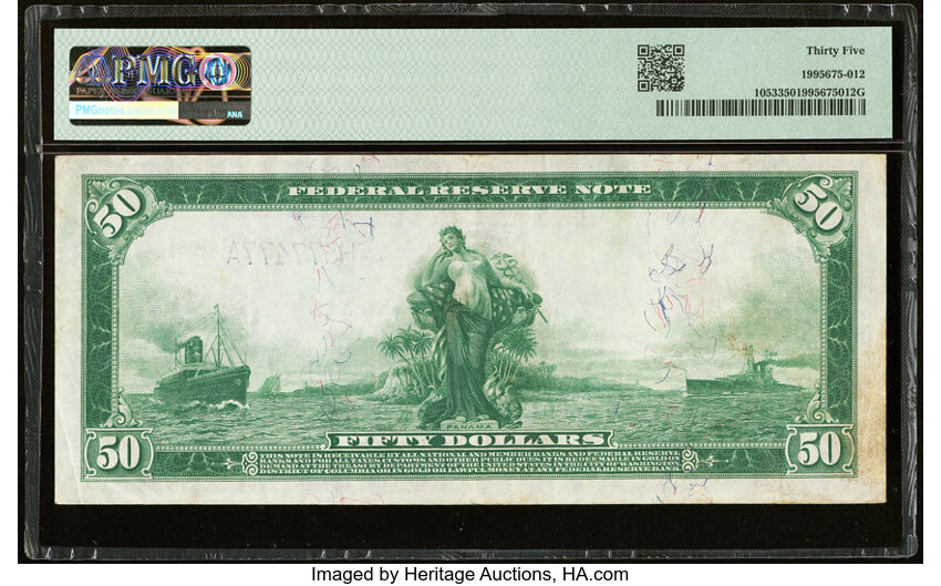 1914 $50  Blue Seal, St. Louis (Fr. 1053) thumbnail 4
