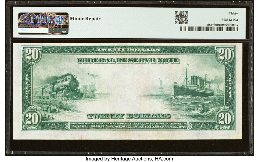1914 $20  Blue Seal, Atlanta, Star Replacement (Fr. 984*) thumbnail 4