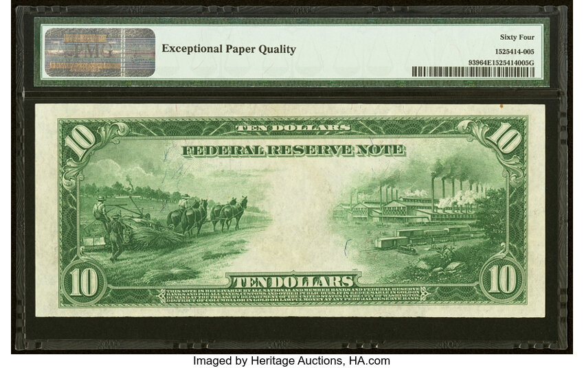 1914 $10  Blue Seal, Minneapolis (Fr. 939) thumbnail 11