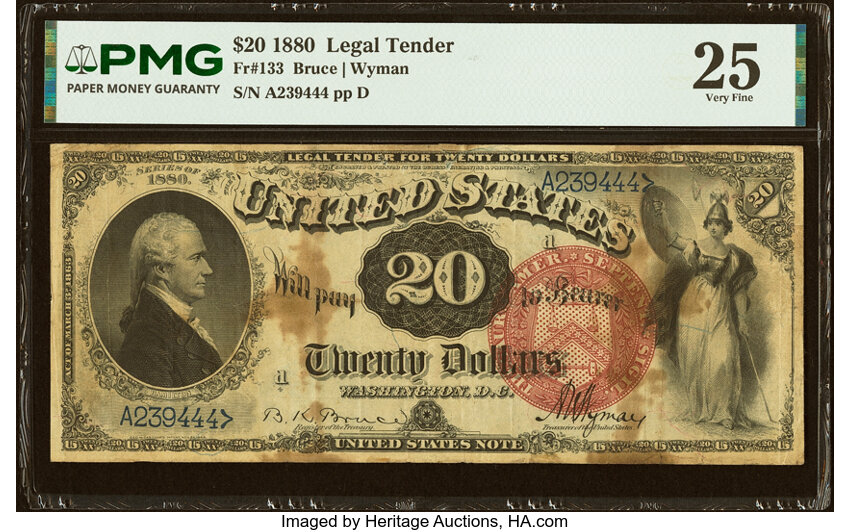 1880 $20  (Fr. 133) thumbnail 3