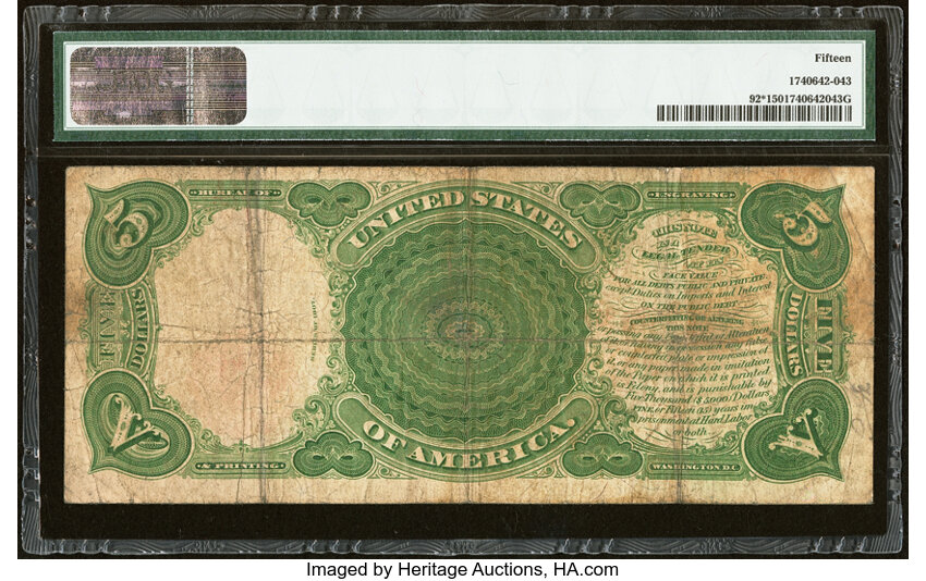 1907 $5  Star Replacement (Fr. 92*) thumbnail 3