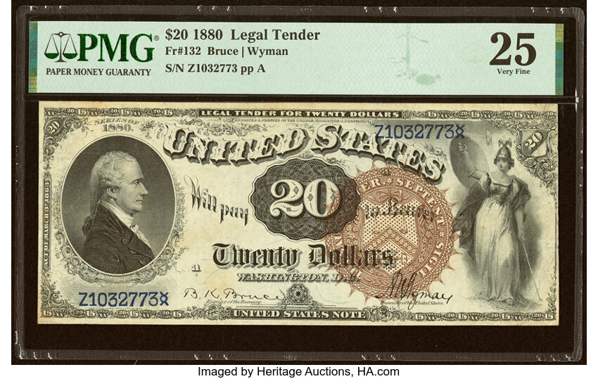 1880 $20  (Fr. 132) thumbnail 2