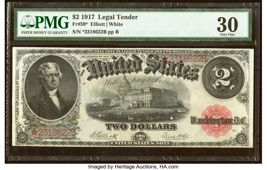 1917 $2  Mule, Star Replacement (Fr. 59m*) thumbnail 2