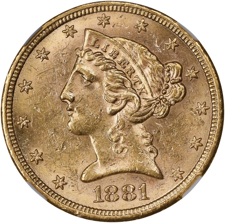 1881-S $5  MS thumbnail 3