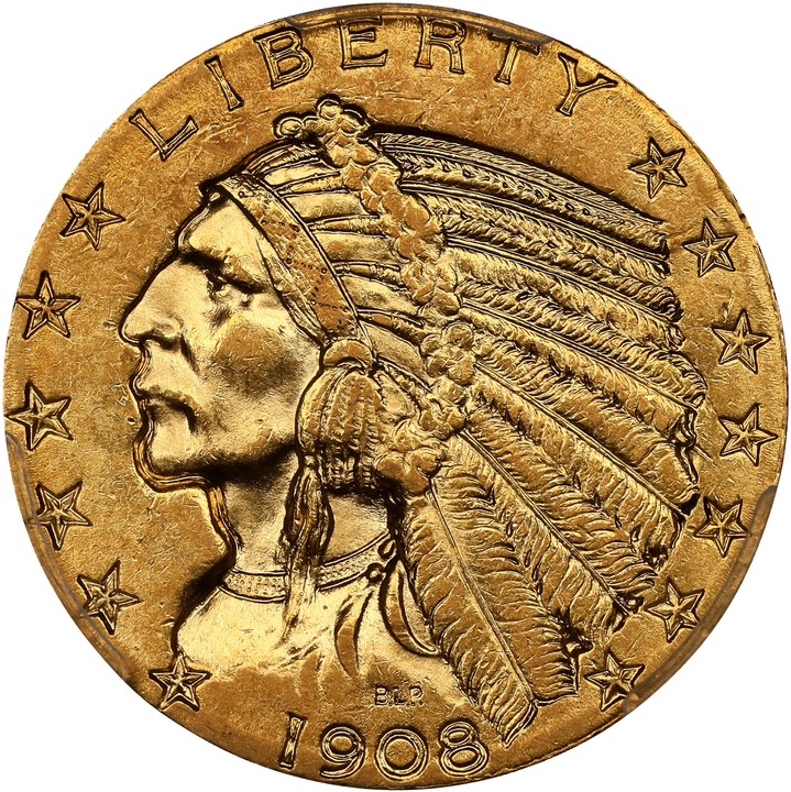 1908 $5  Indian MS thumbnail 7