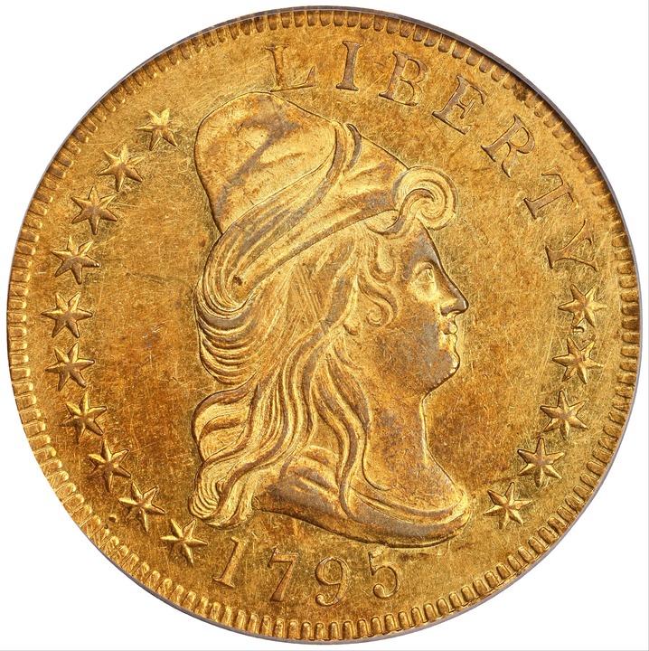 Draped Bust Eagle $10  Small Eagle, 1795-1797 [Type] AU58 thumbnail 3