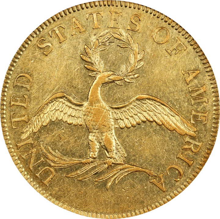 Draped Bust Eagle $10  Small Eagle, 1795-1797 [Type] AU58 thumbnail 2