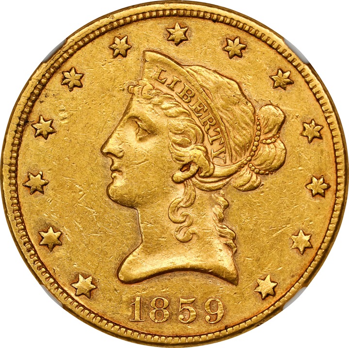 1859 $10 VF30 CAC thumbnail 19