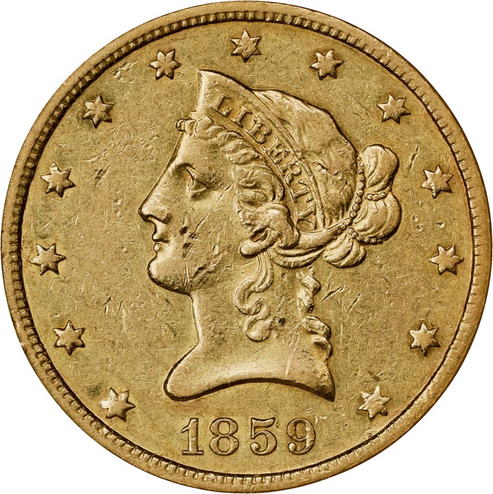 Image for 1859-O $10 AU53