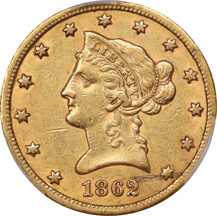 1862-S $10  MS thumbnail 2