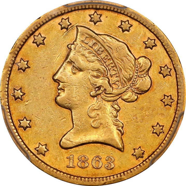 Image for 1863-S $10 XF40