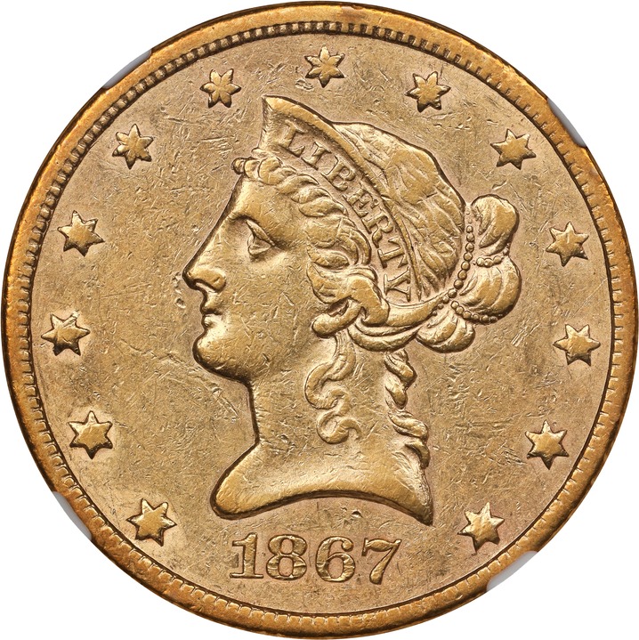 1867-S $10  MS thumbnail 2