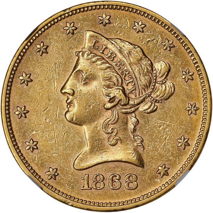 1868 $10  MS PL thumbnail 3