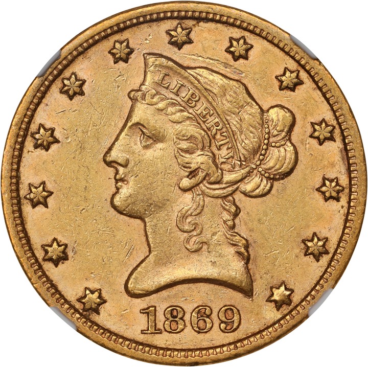 1869-S $10  MS thumbnail 2