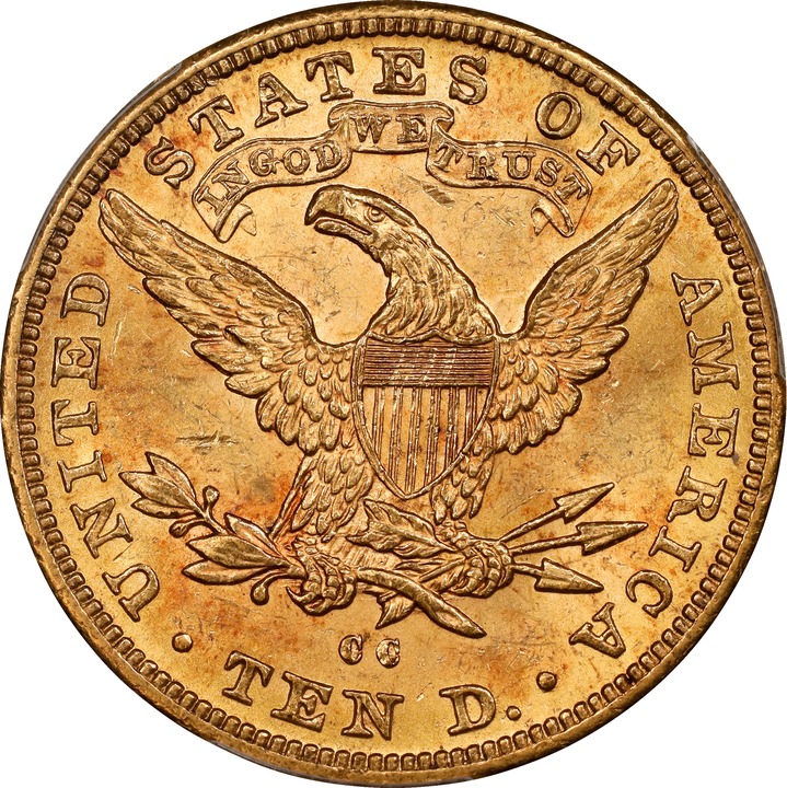1892-CC $10 MS62 thumbnail 4