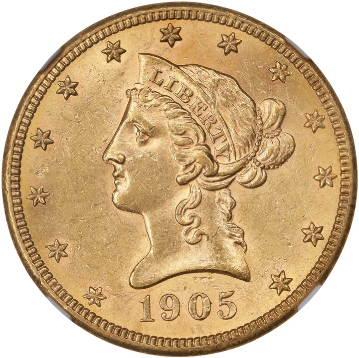 1905-S $10 AU55 CAC thumbnail 2