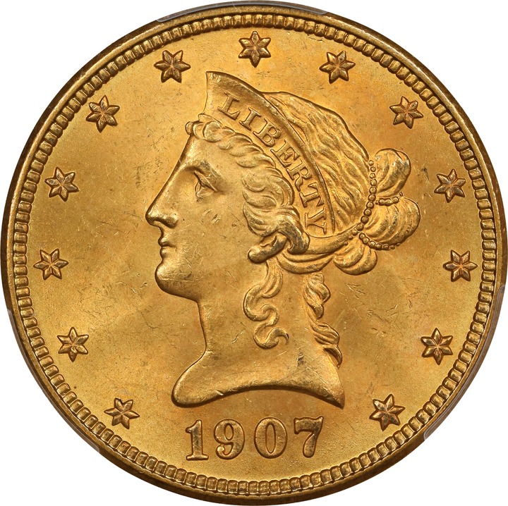1907-D $10 VF20 CAC thumbnail 3