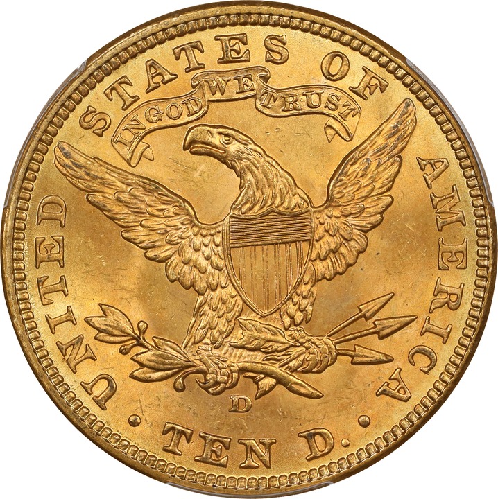 1907-D $10 VF20 CAC thumbnail 20