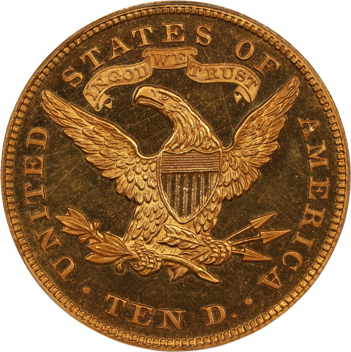 Liberty Gold Eagle $10  Motto, 1866-1907 [Type] PR64 thumbnail 2