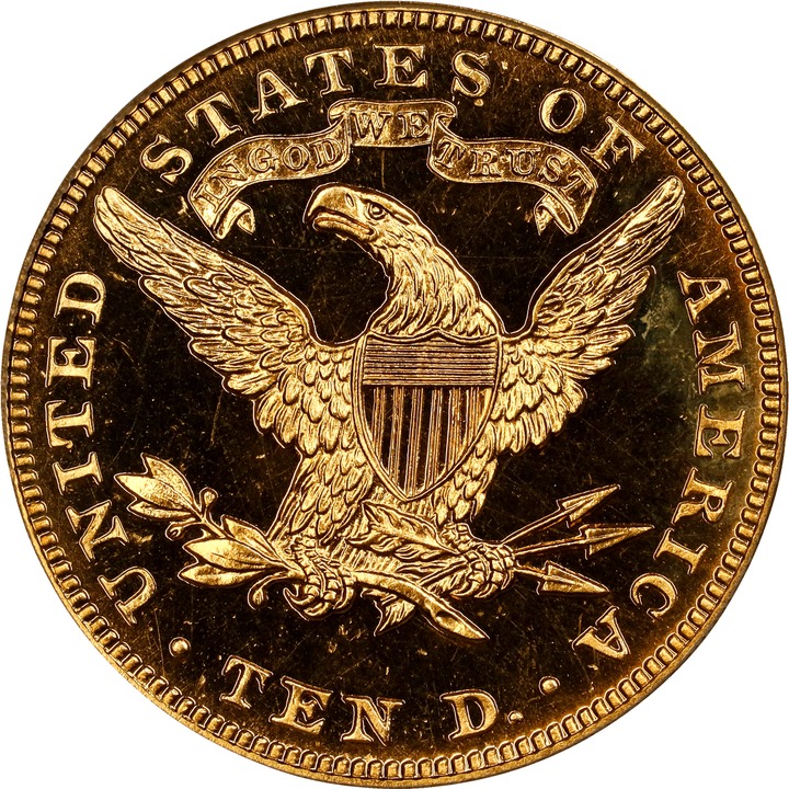 Liberty Gold Eagle $10  Motto, 1866-1907 [Type] PR64 thumbnail 4