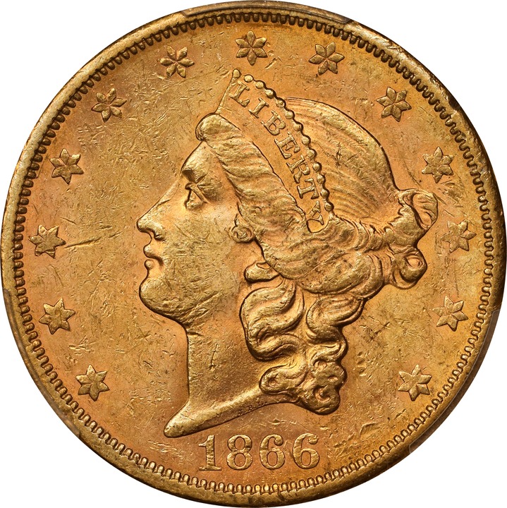 1866-S $20  No Motto MS thumbnail 2