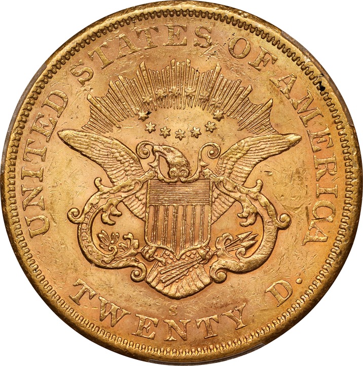 1866-S $20  No Motto MS62 CAC thumbnail 21