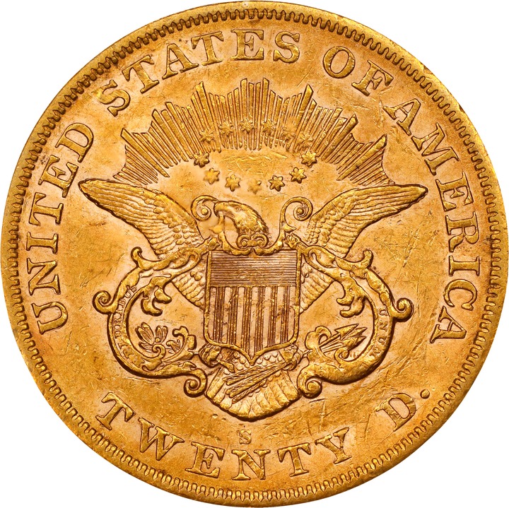 1866-S $20  No Motto MS62 CAC thumbnail 22