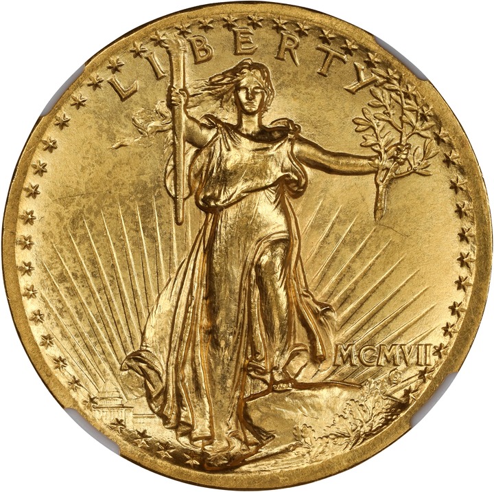 1907 $20  High Relief, Flat Edge MS thumbnail 4