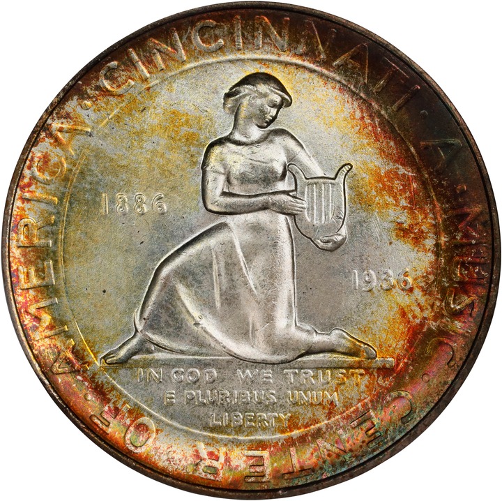 1936 50c Cincinnati Music Center MS65 thumbnail 6
