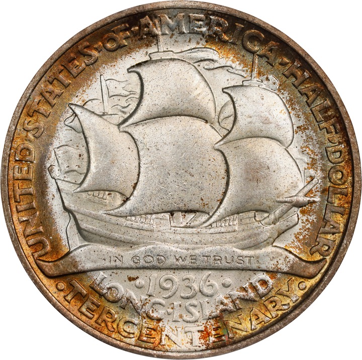 1936 50c Long Island MS65 CAC thumbnail 2