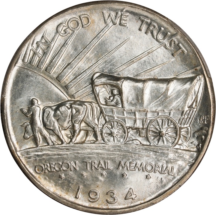 1934-D 50c Oregon Trail MS66 thumbnail 2