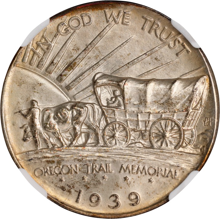 1939-D 50c Oregon Trail MS67 CAC thumbnail 2