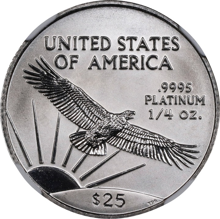 American Platinum Eagle (APE) P$25  1/4 Ounce, 1997-2008 [Type] MS69 thumbnail 2